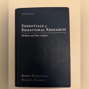 Essentials Of Behavioral Research Book 3th edition Rosenthal & Rosnow